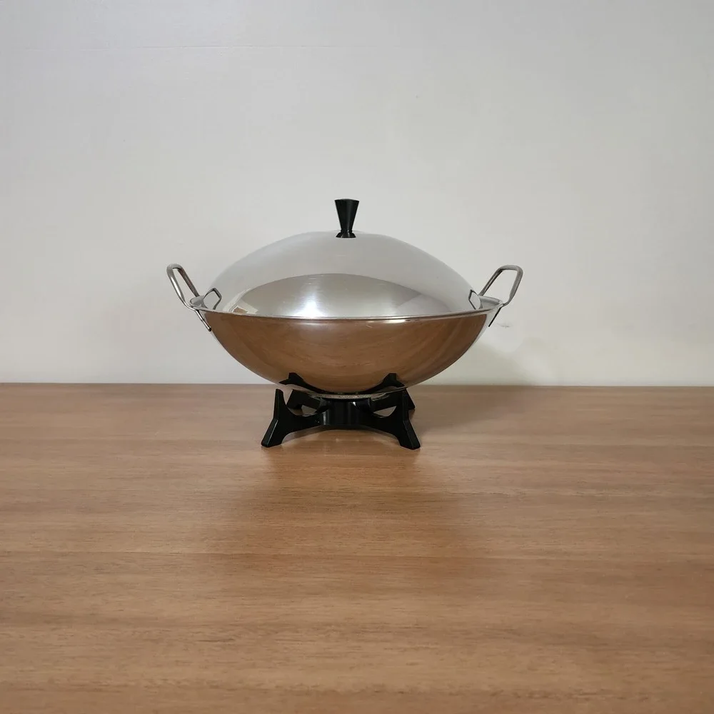 Faberware Vintage Electric Wok Model 303 Stainless Steel 14.5